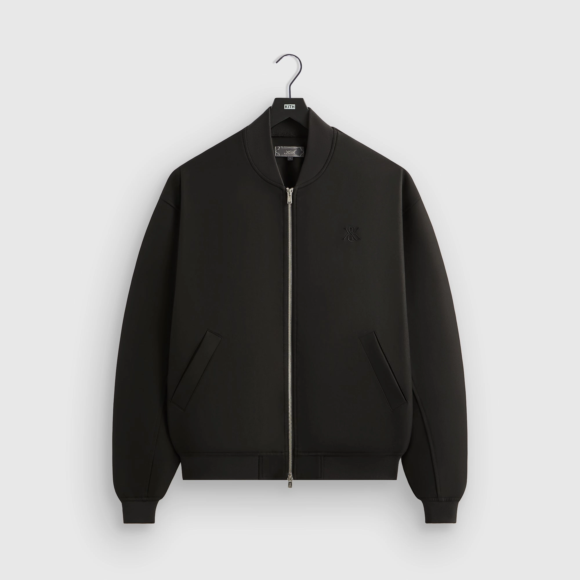 Moisture Wicking Inner AbrasionResistantEdging Kith Double Weave Avery Bomber Jacket - Black