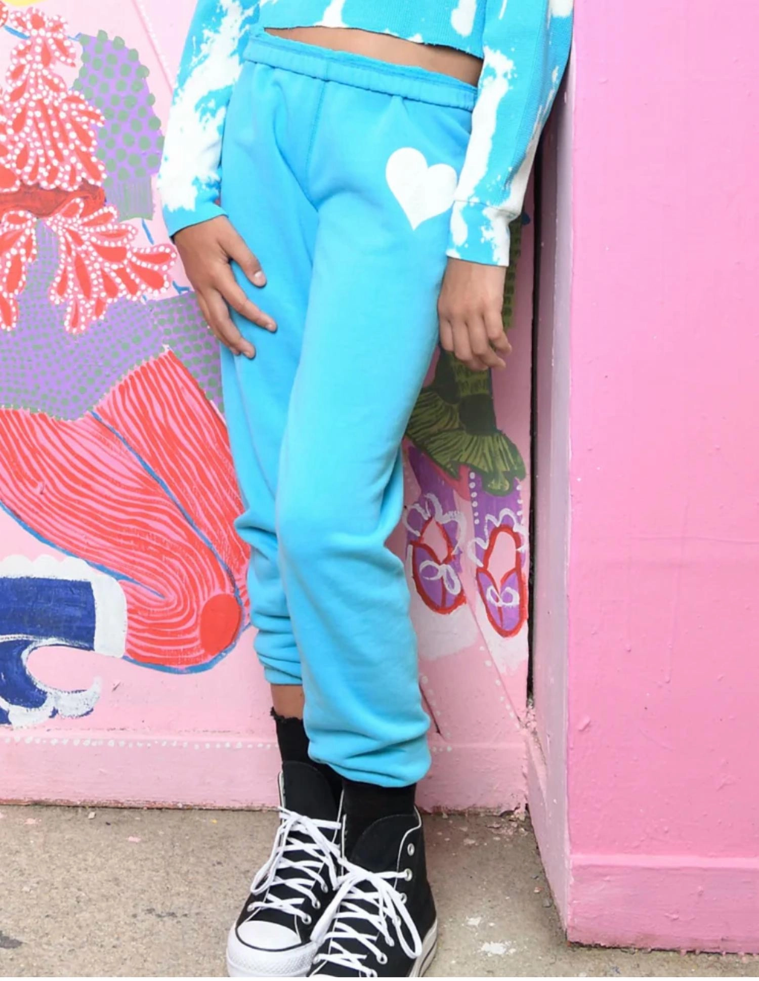 Tween Shane Pants In Pool Blue Vintage Wash Soft Stretch