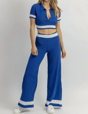 LongLasting Durability Striped Pant Set In Pacifica