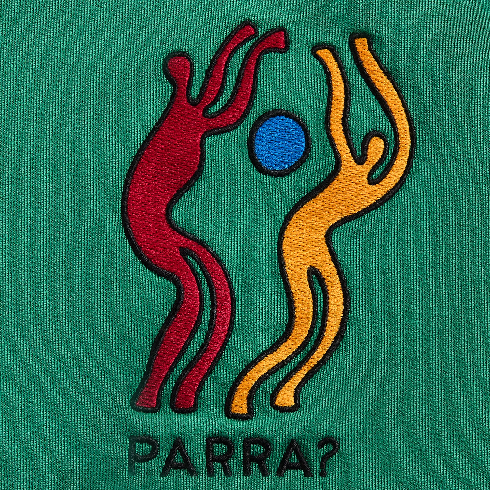 by Parra La Chambre Nuit Hooded Sweatshirt - Washed Green Light Plain
