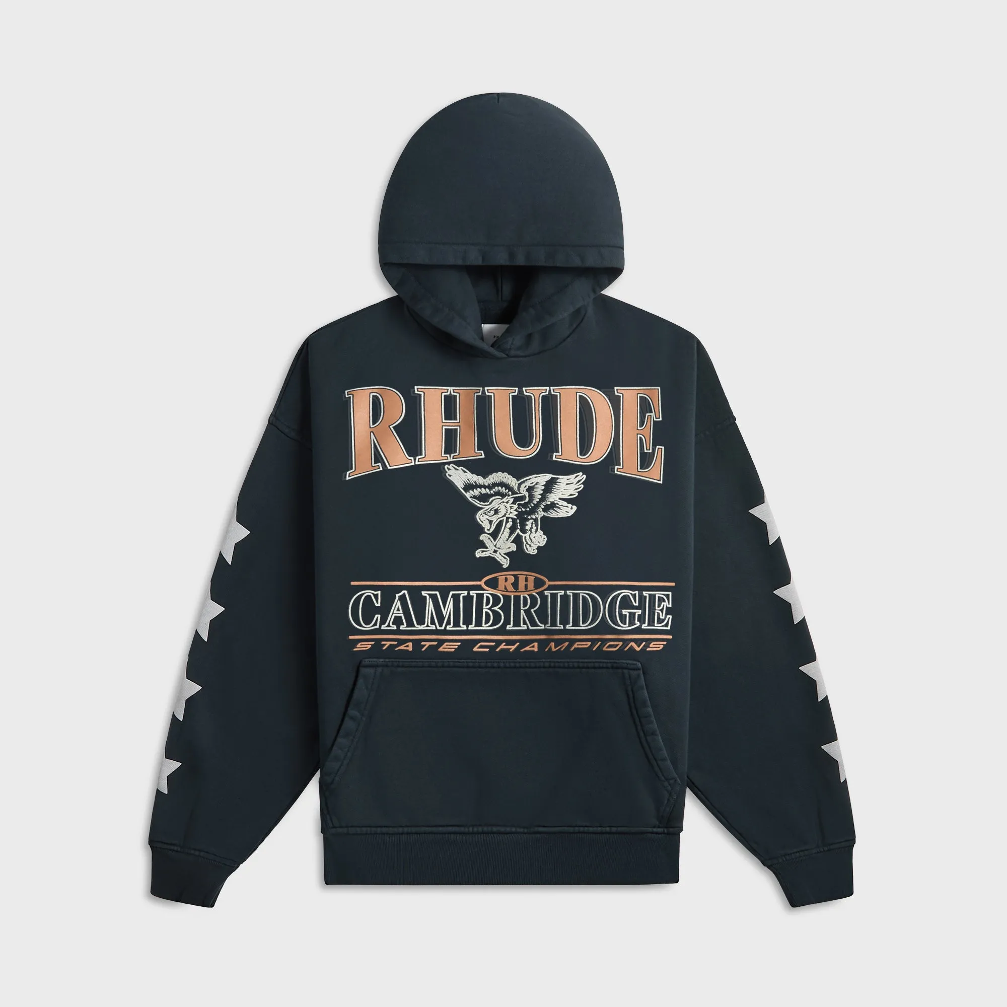 Rhude Cambridge State Champs Hoodie - Vintage Black Cane Rainy Day