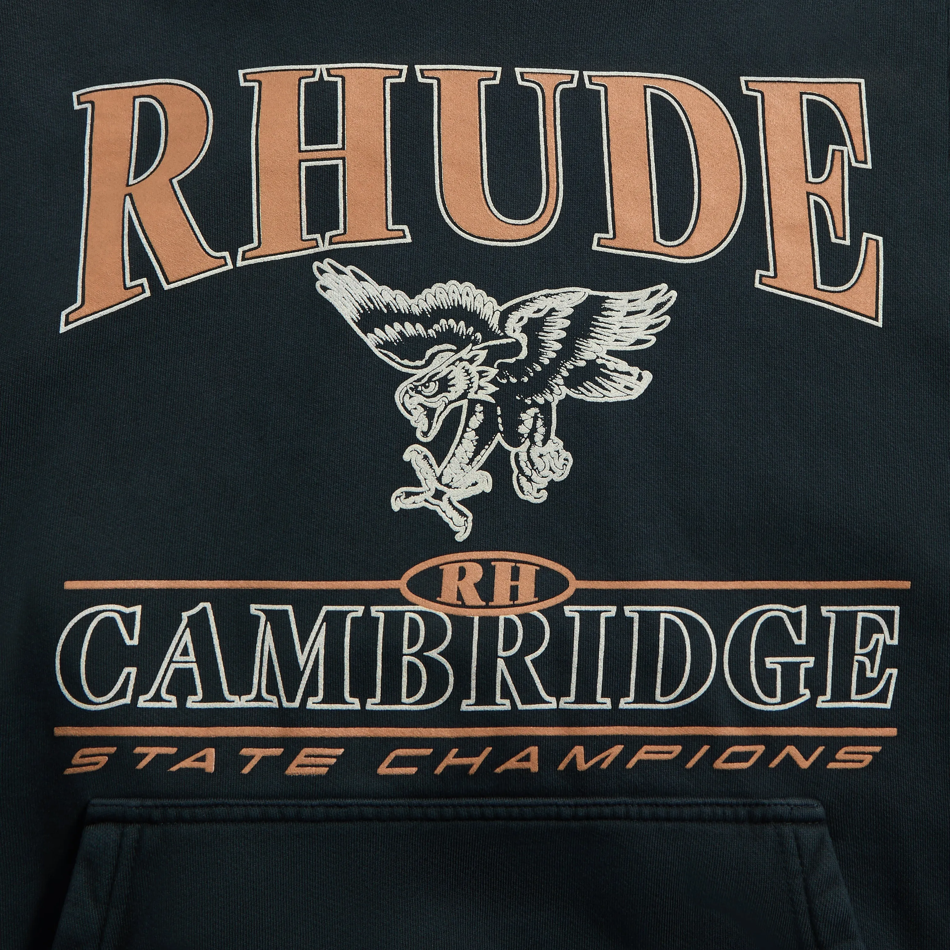 Rhude Cambridge State Champs Hoodie - Vintage Black Elderly