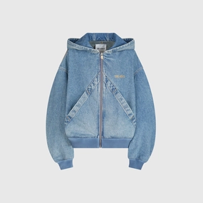 The Attico Bomber Jacket - Washed Denim Stylish Layer