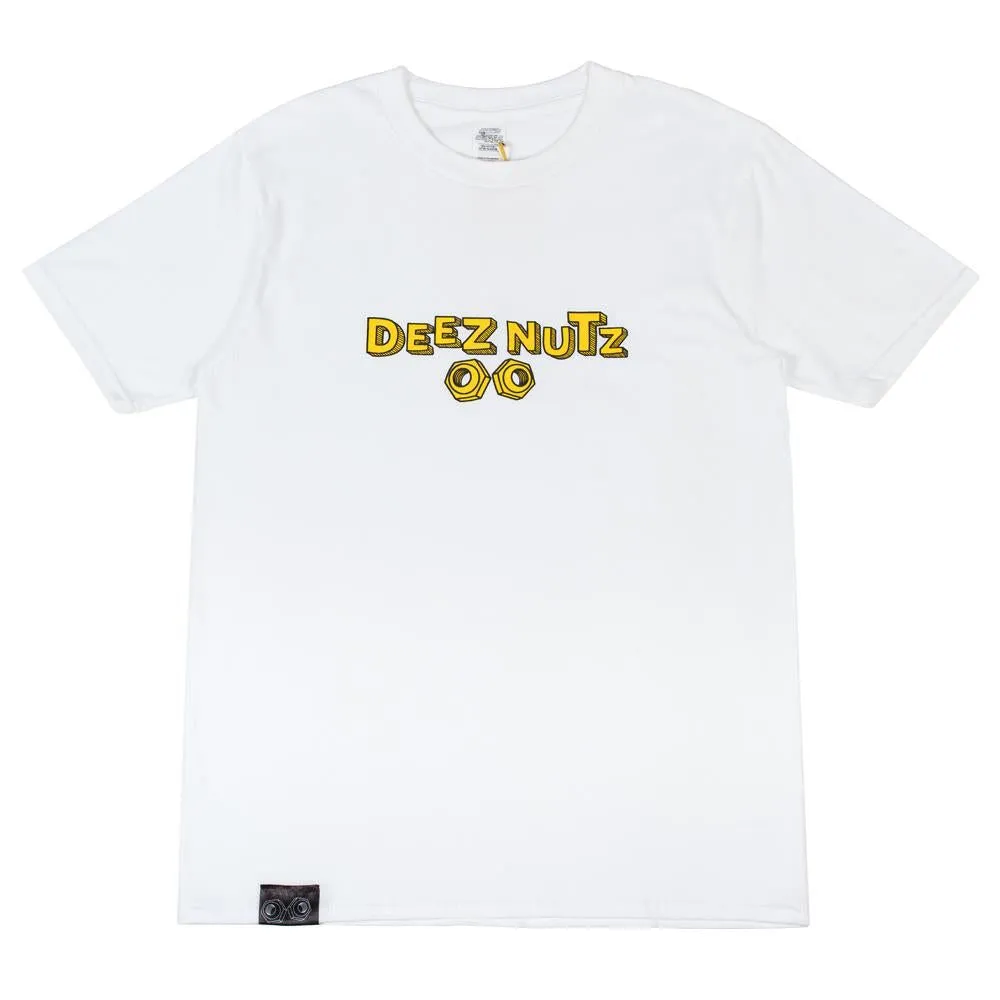 Stain Resistant Pocket Design DeezNutz Logo T-Shirt - White