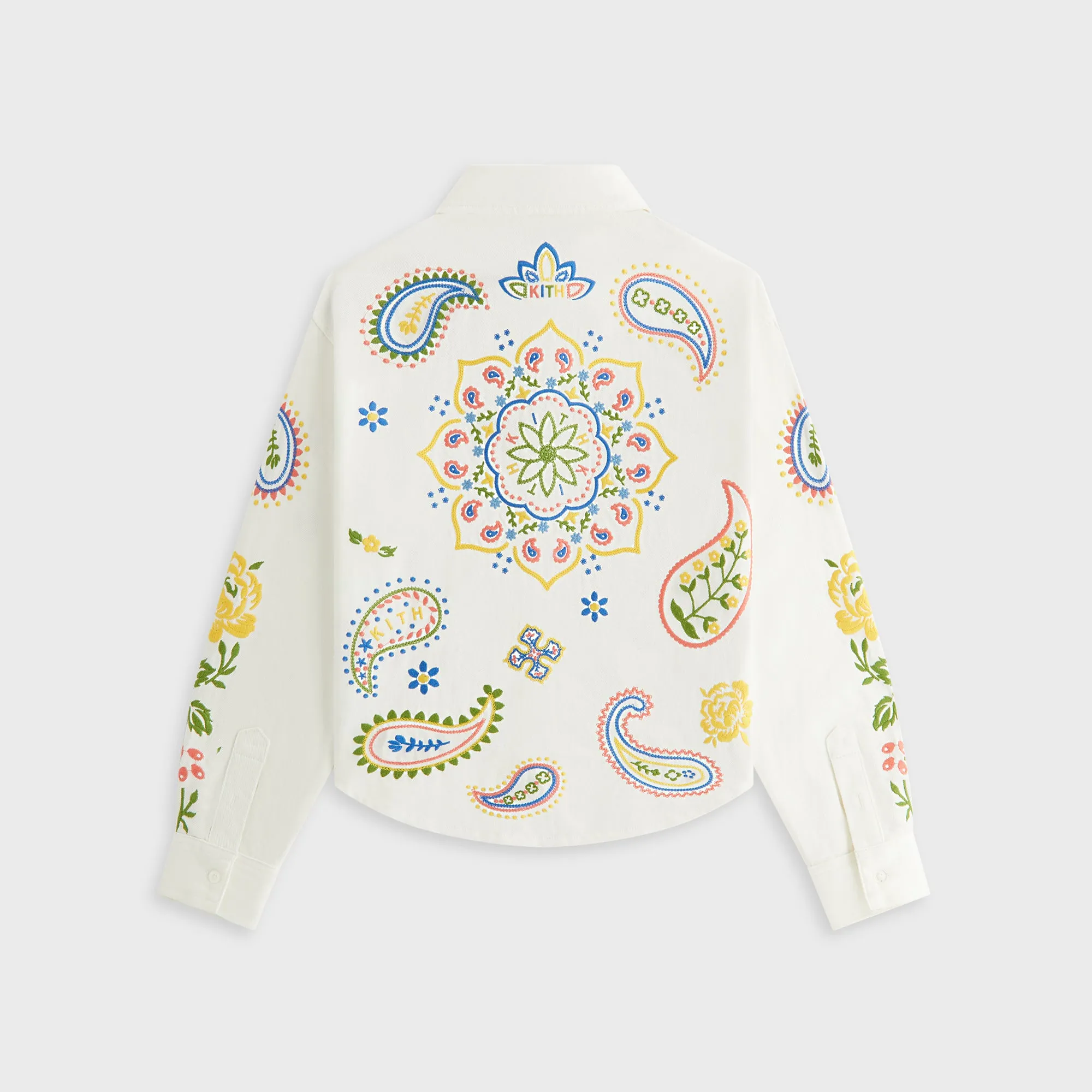 Easy Care Minimalist Aesthetic Kith Kids Floral Paisley Apollo Shirt - Silk