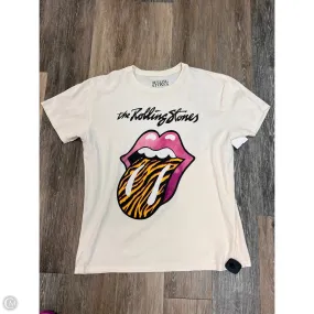 UltraSoftInterior Comfort Cushion Neckline Top Short Sleeve By Rolling Stones In Cream, Size: S