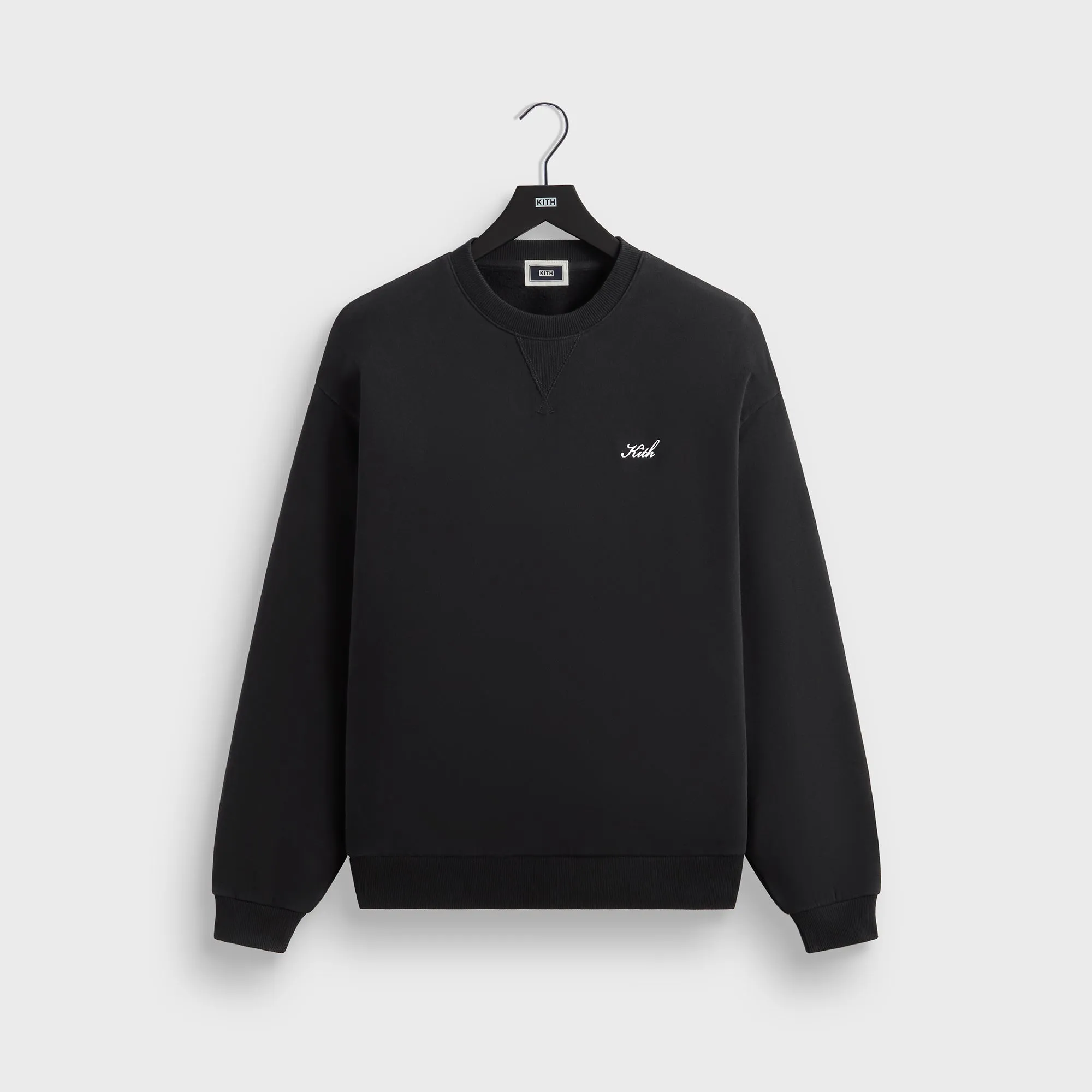 Casual Knit Wear Double Layered Collar Kith Nelson Crewneck - Black