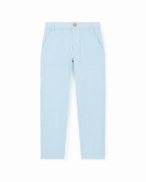 Statement Piece Kid's Rayure Pantalon In Blue