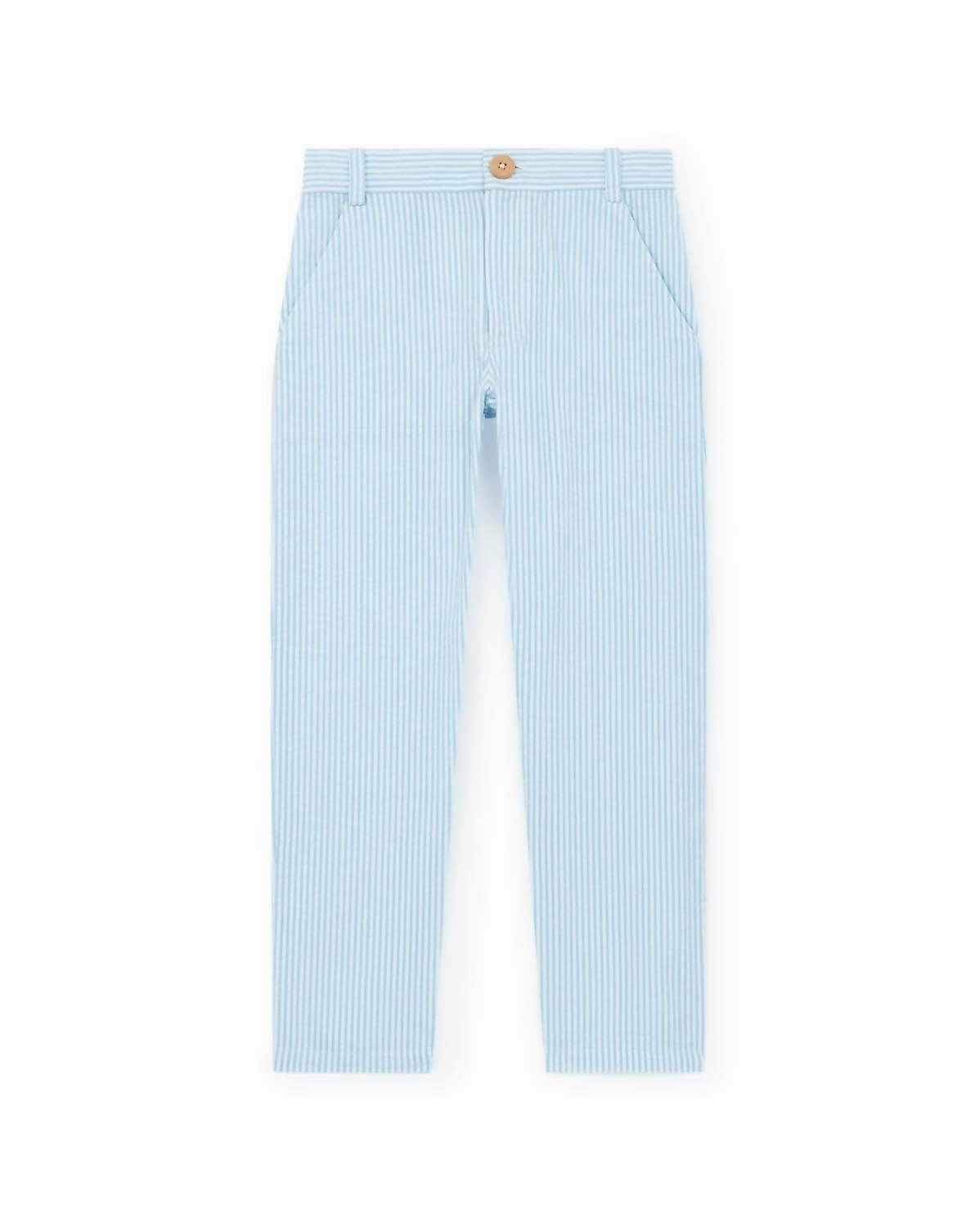Statement Piece Kid's Rayure Pantalon In Blue