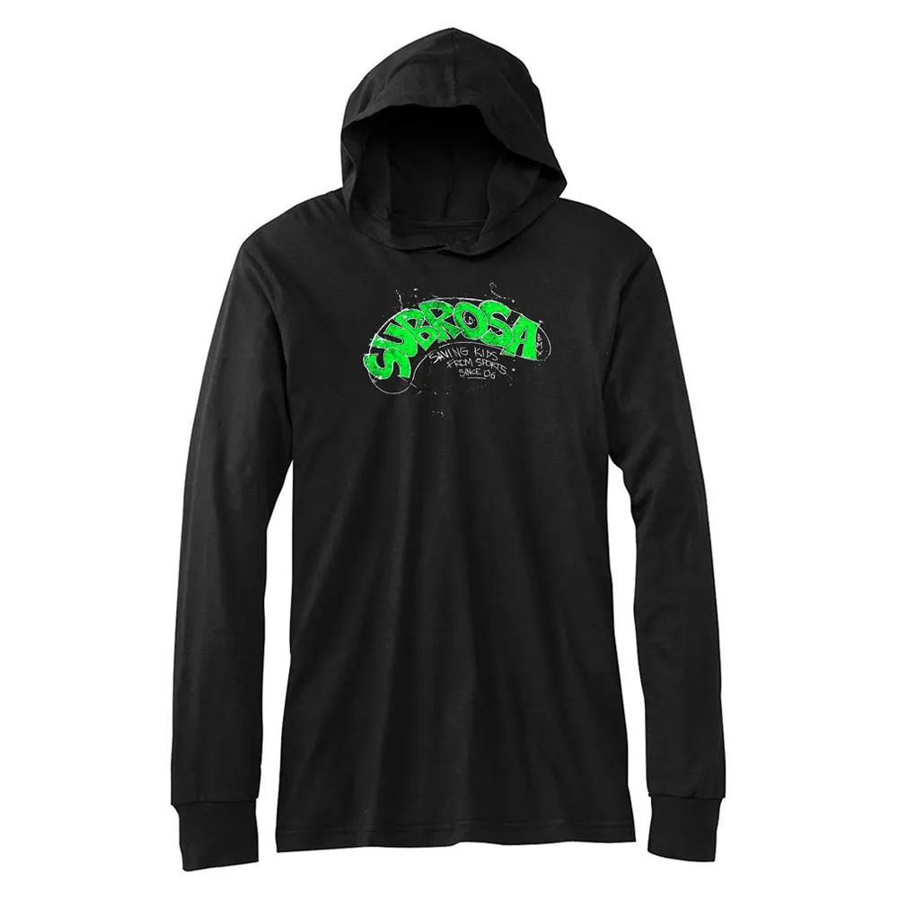 Subrosa For The Kids Hooded Long Sleeve T-shirt - Black Soft and Cozy Cool Layering