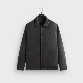All-Ages Fit Kith Soft Woven Long Sleeve Boxy Collared Overshirt - Carbon