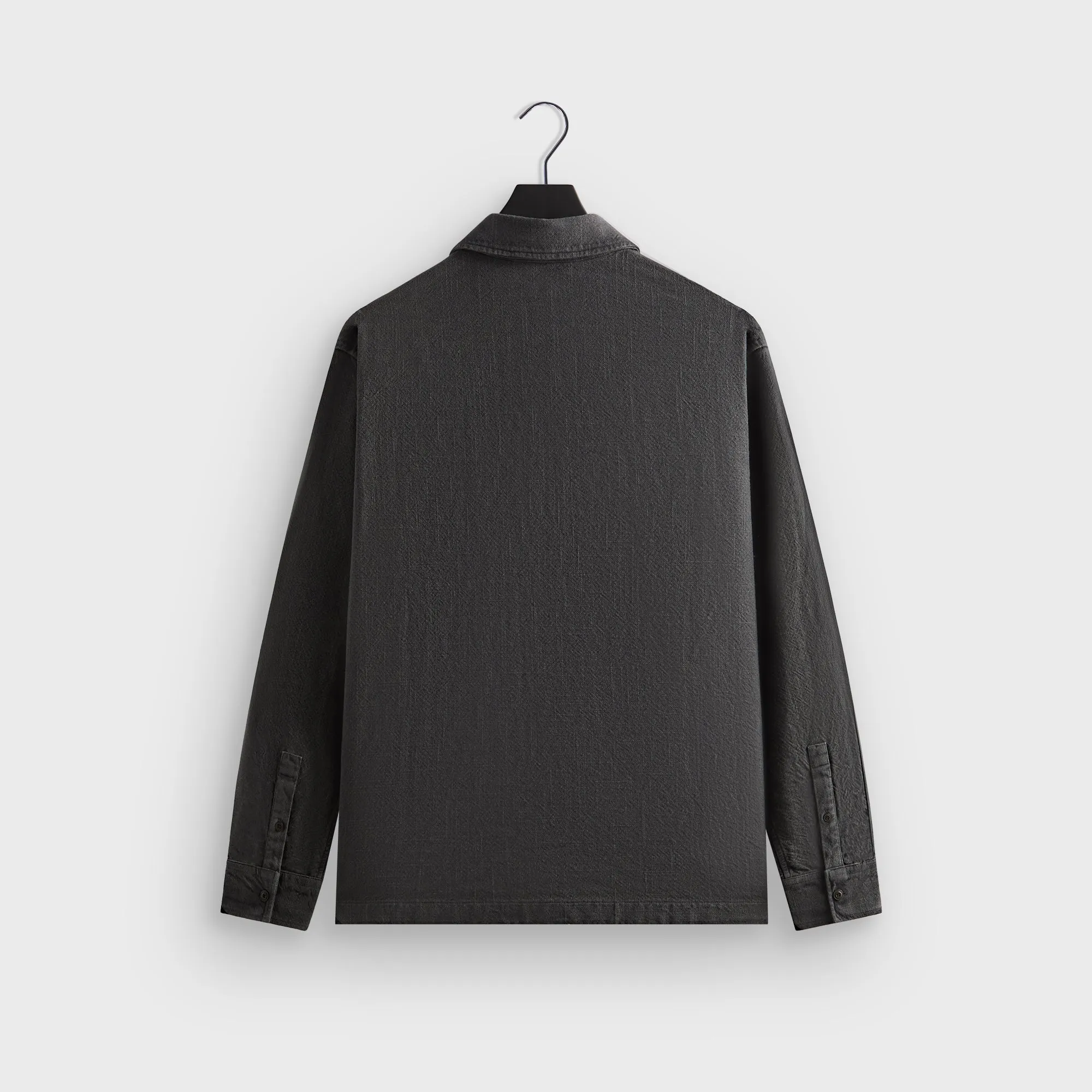 Kith Soft Woven Long Sleeve Boxy Collared Overshirt - Carbon Fast Drying