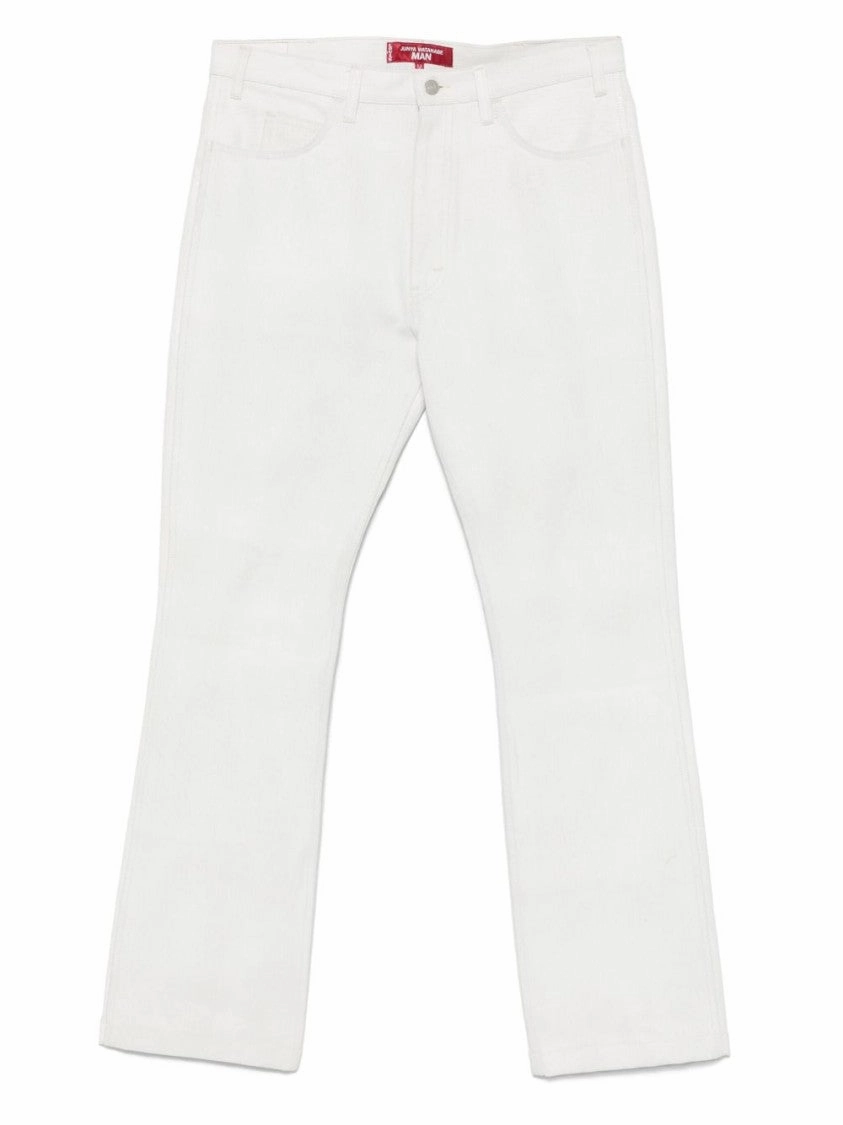 elastic waistband Go-to Comfort Straight-Fit White Denim Jeans