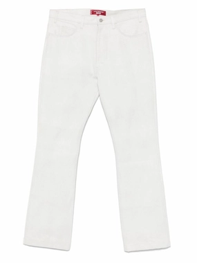 elastic waistband Go-to Comfort Straight-Fit White Denim Jeans