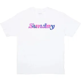 Sunday Classy T-Shirt - White With Rose Tie Dye Drip Dry Fabric