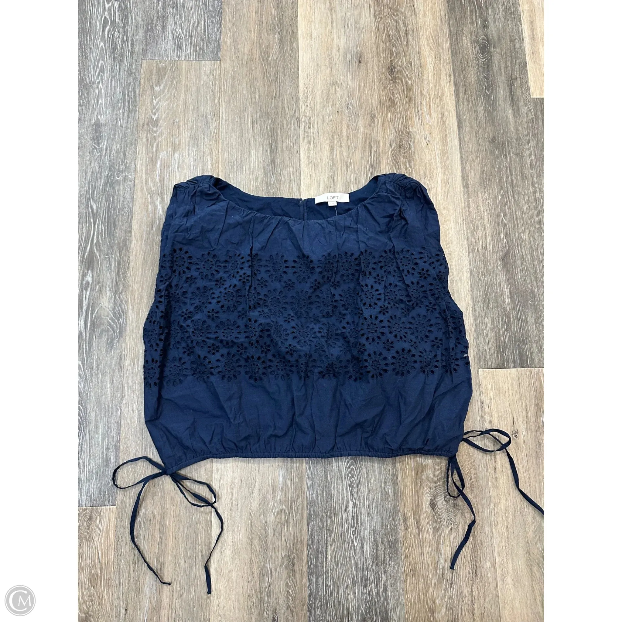 Organic Cotton Fiber Top Sleeveless By Loft In Navy, Size: Xl