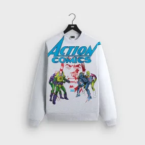 Seamless Construction Design Comfy and Stylish Superman | Kith Action Comics Nelson Crewneck - Light Heather Grey