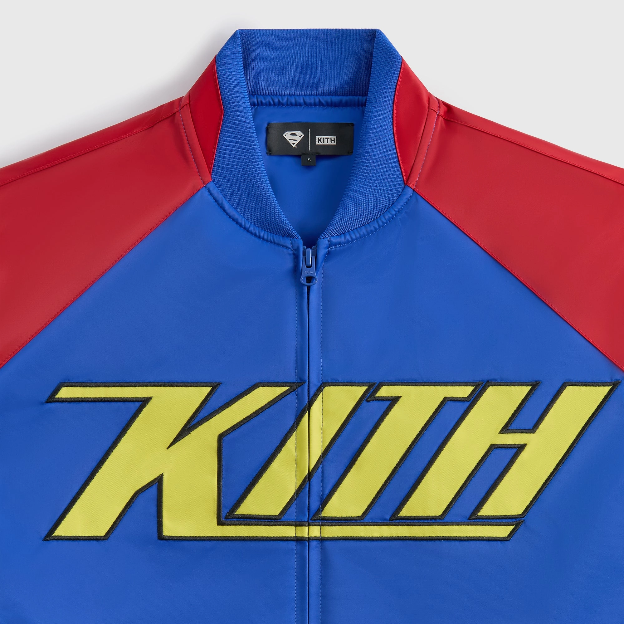 Superman | Kith Satin Bomber Jacket - Cyclone High Collar Style