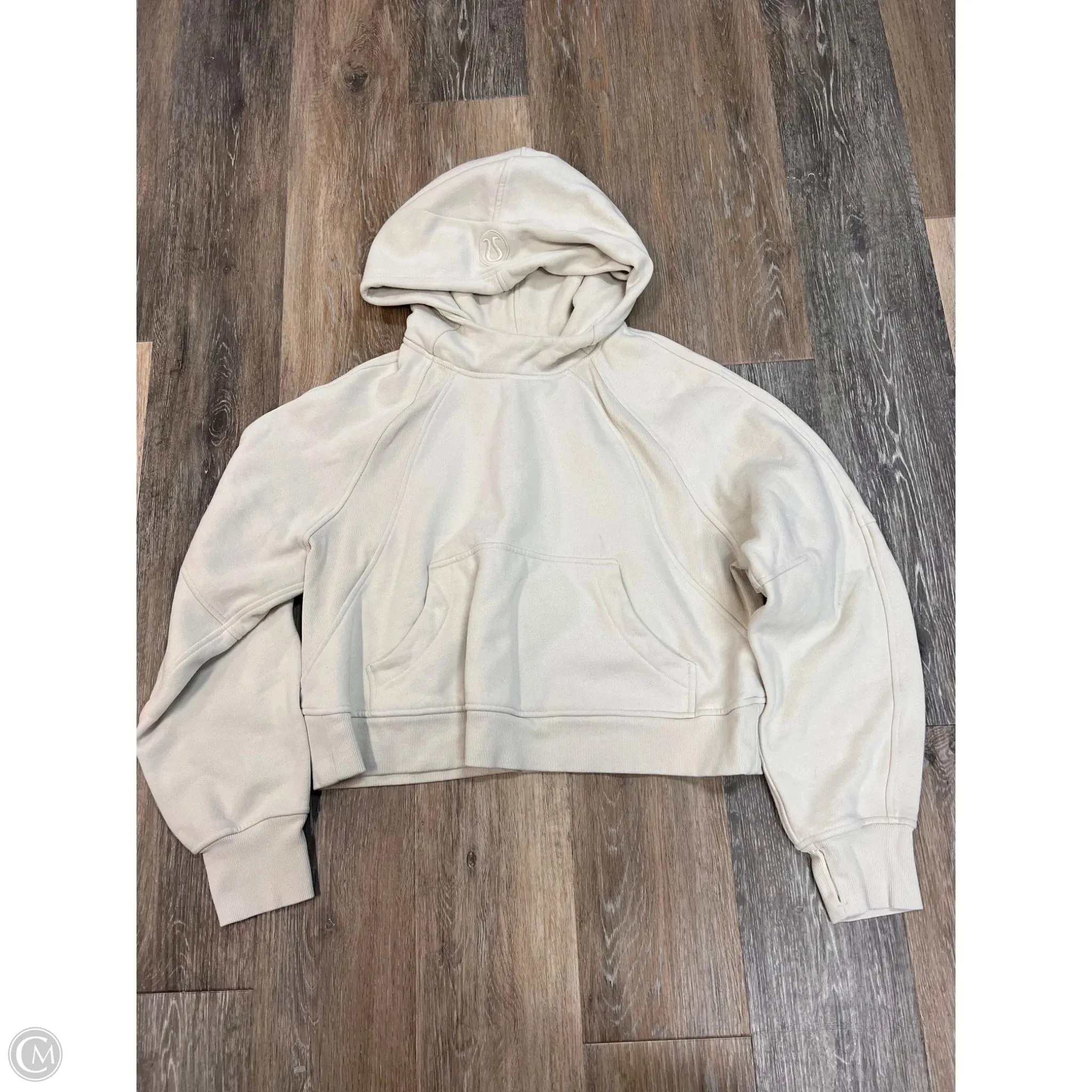 Double Chest Pocket Athletic Sweatshirt Hoodie By Lululemon In Tan, Size: M/L