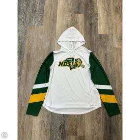 Athletic Top Long Sleeve Hoodie By Under Armour In White, Size: L Odor Resistant Technology Fade Resistant Finish