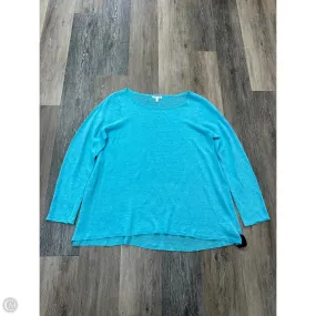 Yarn Dyed Stripes AdjustableClosure Sweater By Eileen Fisher In Blue, Size: L