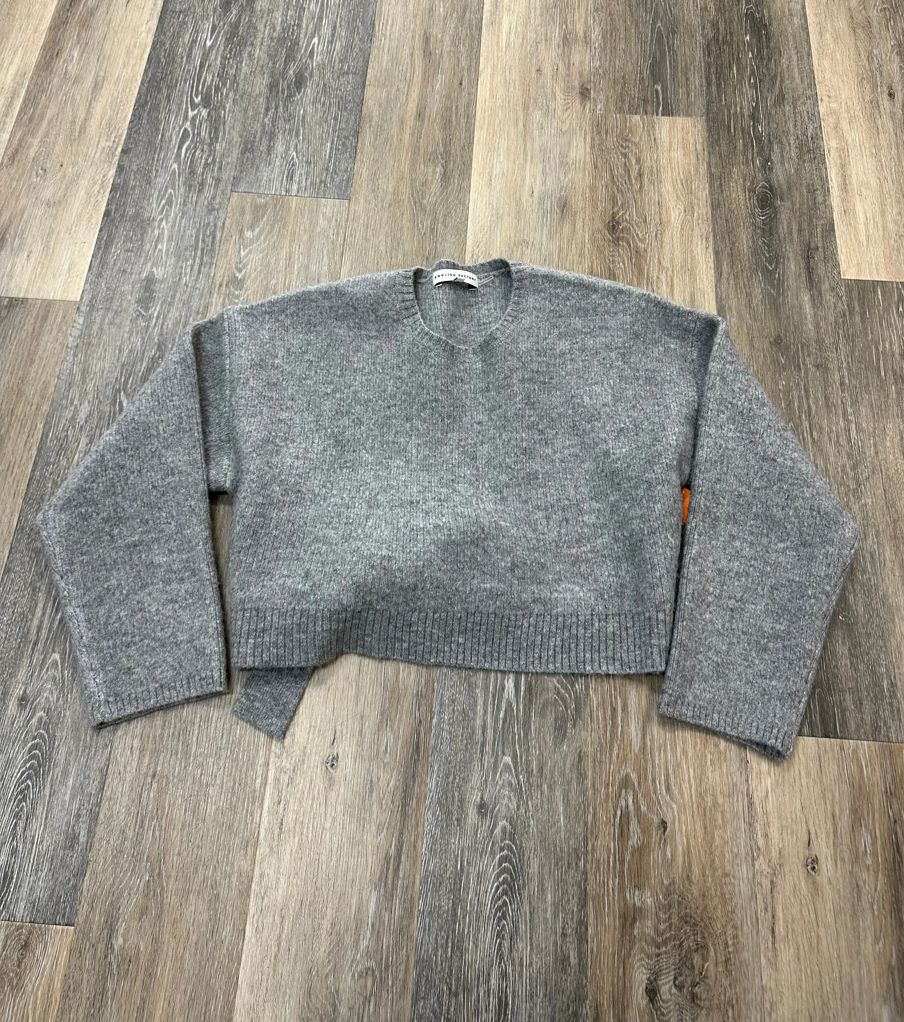 Sweater By English Factory In Grey, Size: M ColorfastMaterial StretchComfort
