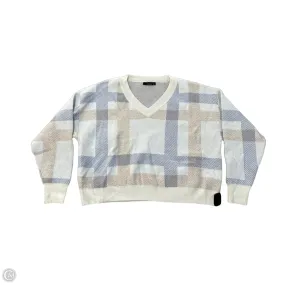 Sweater By Final Touch In Plaid Pattern, Size: L Lightweight Weave Material