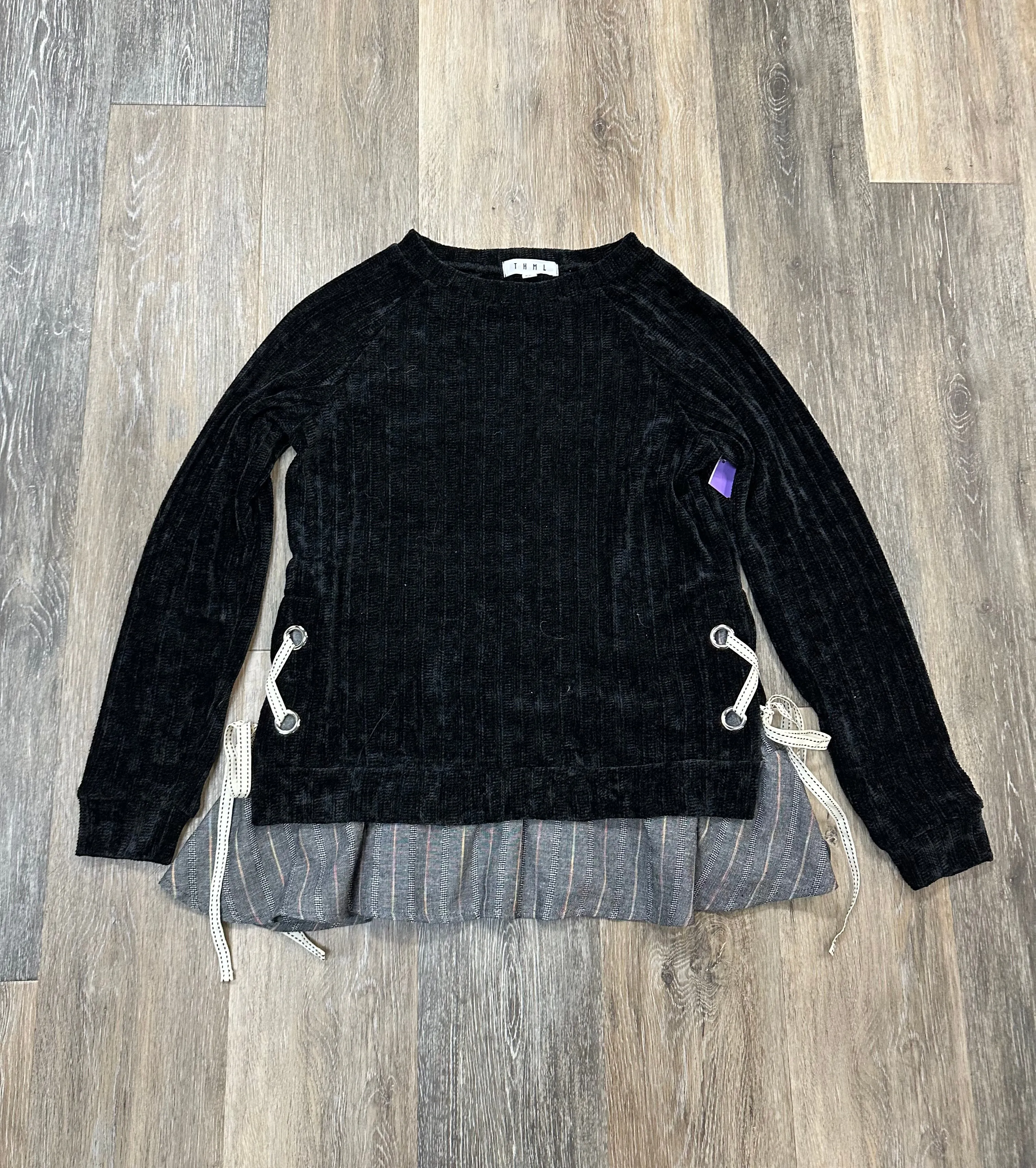 Snag Resistant Surface VNeckline Sweater By Thml In Black, Size: Xs