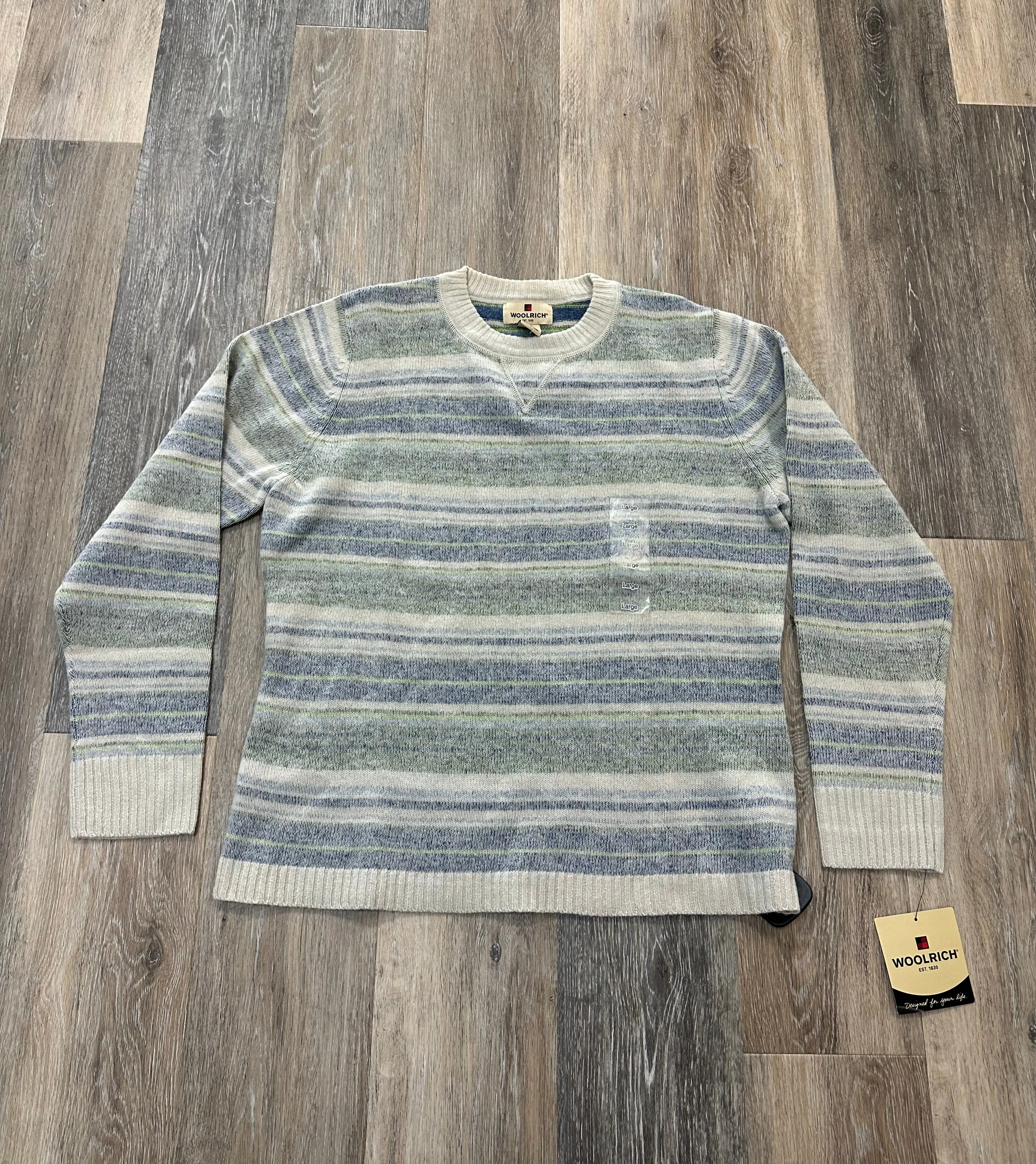 Relaxed Sweatshirt Casual Long Sleeve Sweater By Woolrich In Tan, Size: L