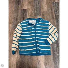 Lightweight Layering Option Sweater Cardigan By Free People In Striped Pattern, Size: M