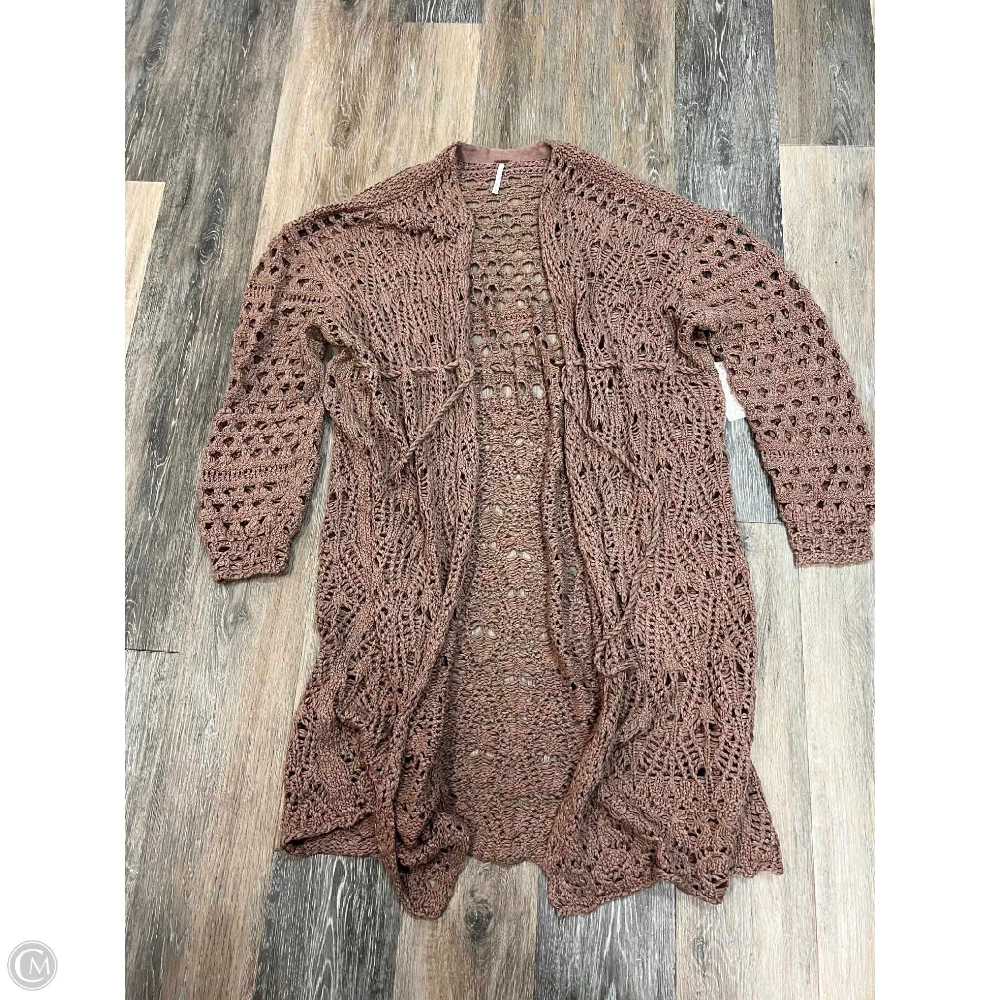 HypoallergenicMaterial Compact Weave Fabric Sweater Cardigan By Free People In Tan, Size: S