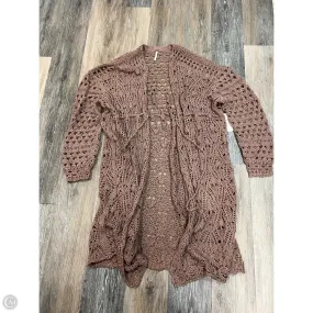 HypoallergenicMaterial Compact Weave Fabric Sweater Cardigan By Free People In Tan, Size: S