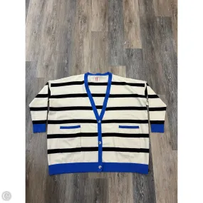 Flexible Design Sweater Cardigan By IV In Striped Pattern, Size: M