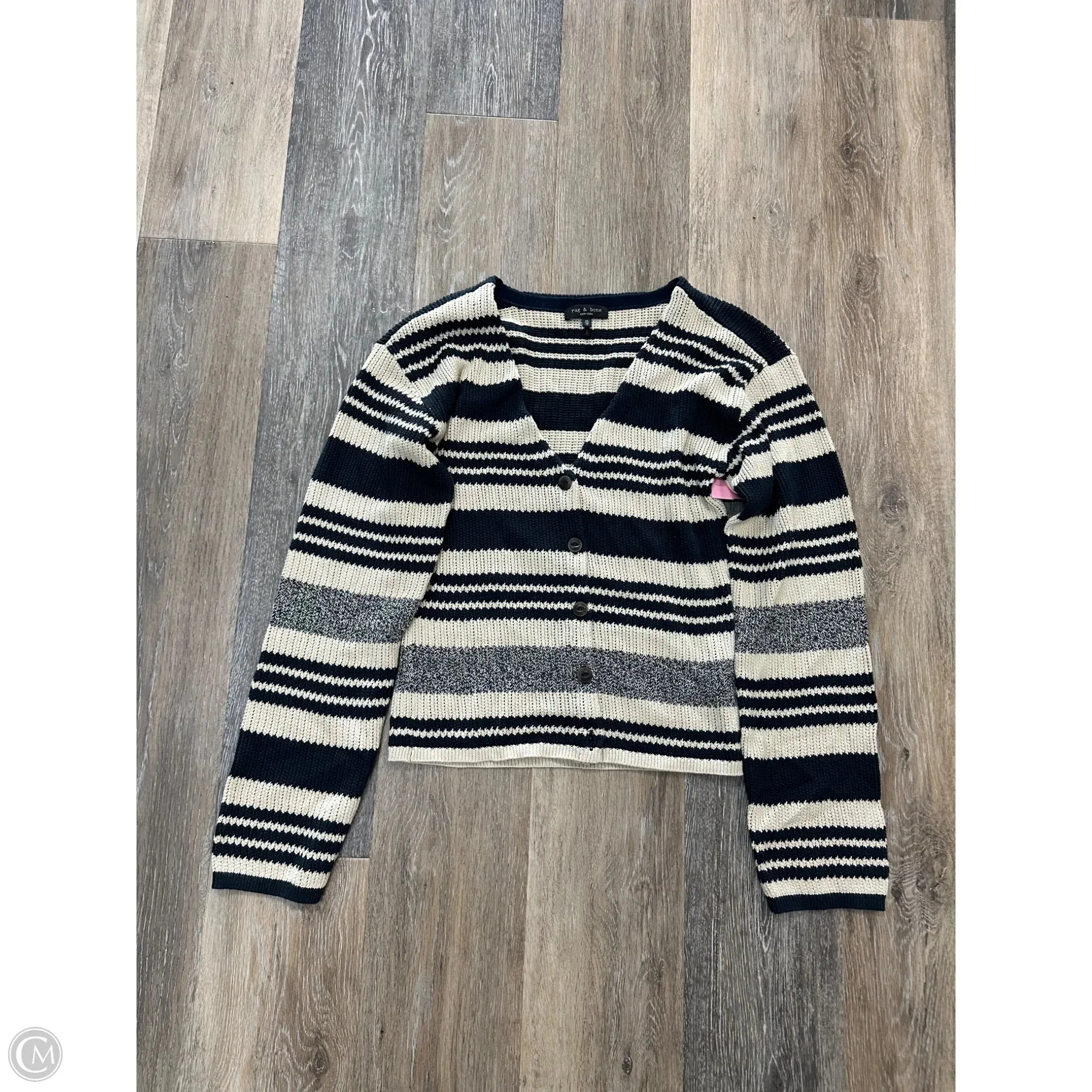 Sweater Cardigan By Rag And Bone In Striped Pattern, Size: Xs TactileWeave Winter Hoodie