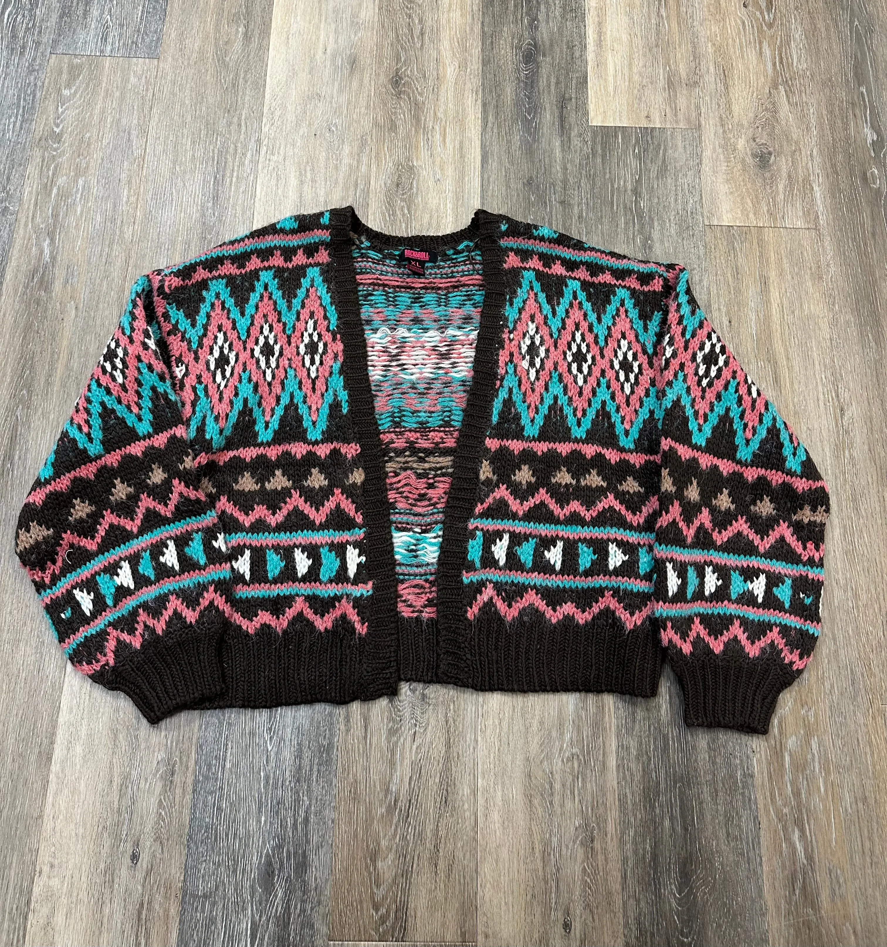 Sweater Cardigan By Rock & Roll In Multi-colored, Size: Xl Sleeveless Tee LayeringFriendly Weight