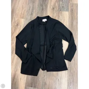Double Needle Hemming Sweater Cardigan By Thread And Supply In Black, Size: L