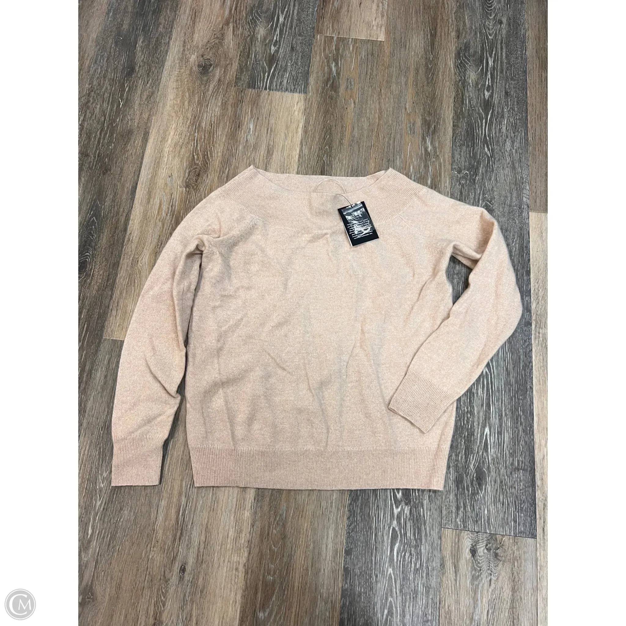 Warm Fabric Durable Overlock Stitch Sweater Cashmere By Bloomingdales In Tan, Size: L