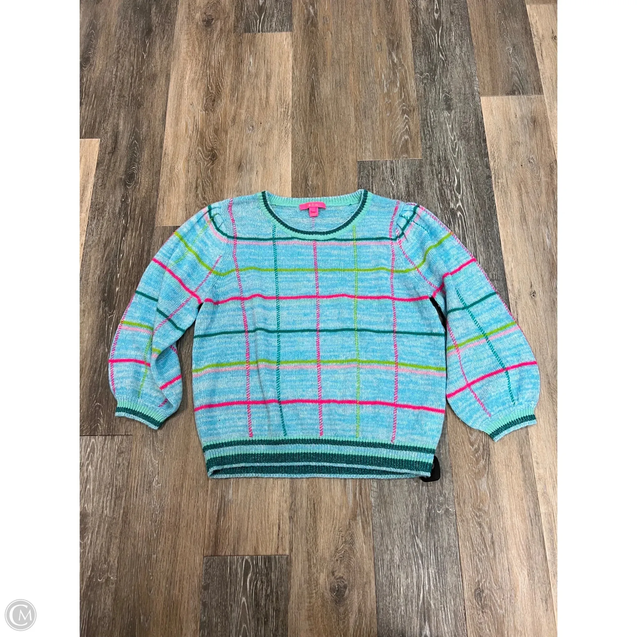 Sweater Designer By Lilly Pulitzer In Blue, Size: Xl Comfortable Look Layered Collar Design