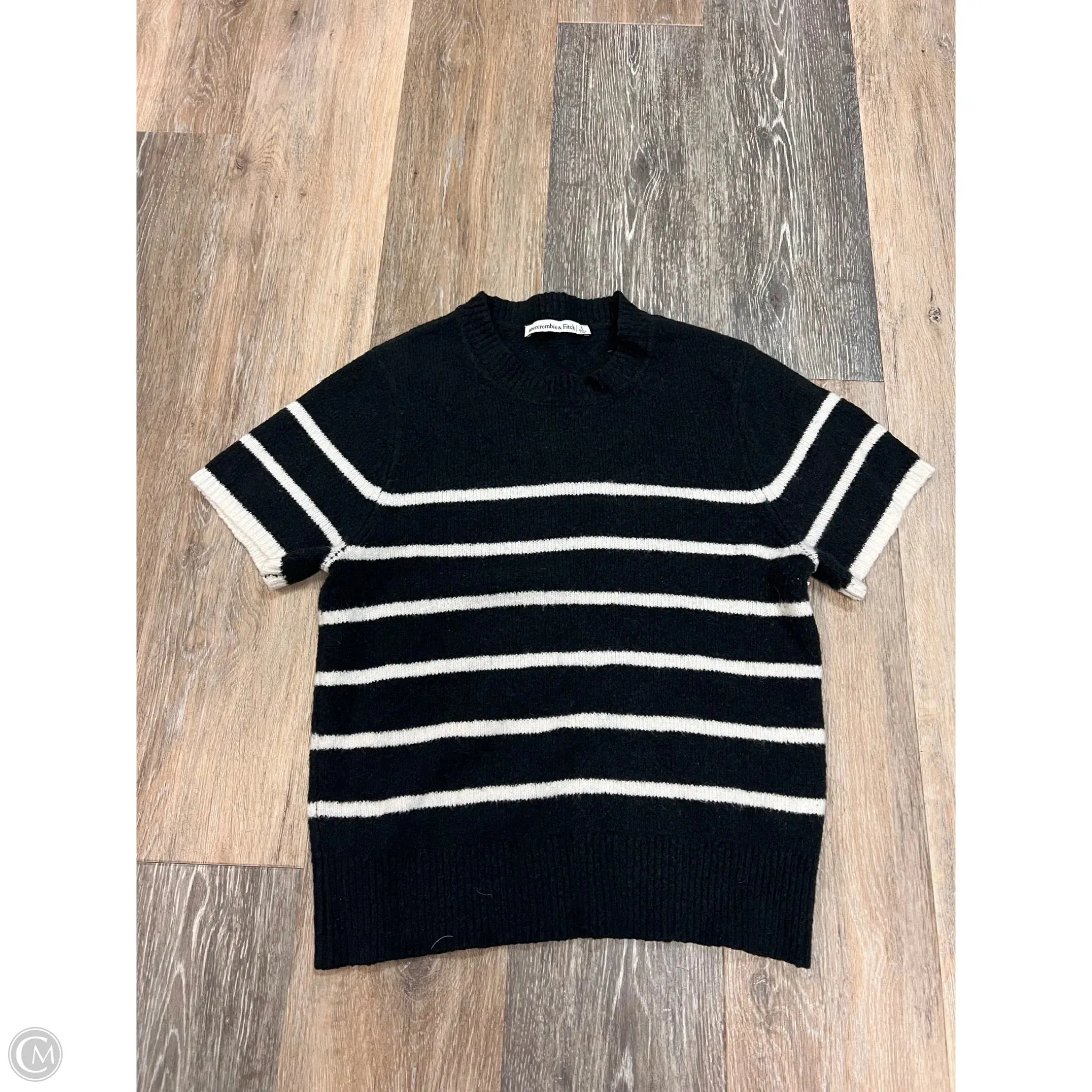 Sweater Short Sleeve By Abercrombie And Fitch In Black, Size: S Midweight Texture