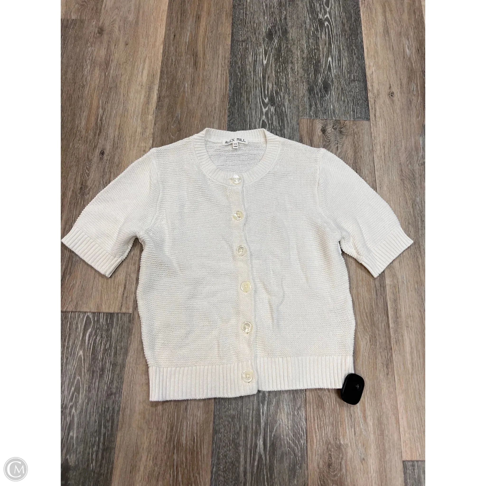 Sweater Short Sleeve By Alex Mill In White, Size: Xs Fray Resistant Edges AthleisureReady