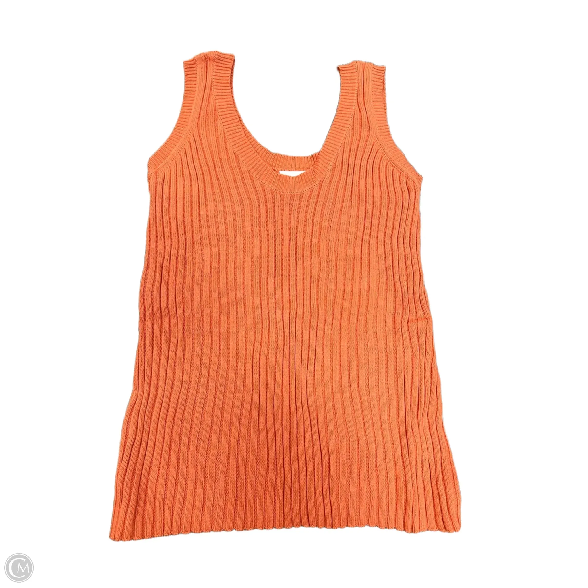 Contrast Stitch High Collar Design Sweater Short Sleeve By Allfenix In Orange, Size: M