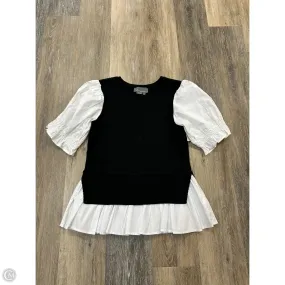 Sweater Short Sleeve By Anthropologie In Black, Size: S Anti Static Fabric Flexible Knit Fabric