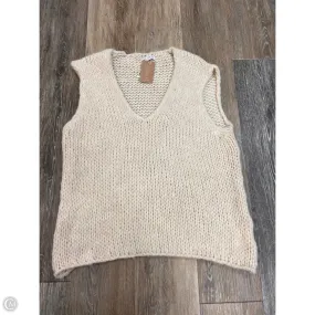 Sweater Short Sleeve By Suzy D In Cream, Size: Osfm Buttonless Closure