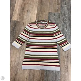 High Stretch Fabric Sweater Short Sleeve By Veronica Beard In Striped Pattern, Size: S