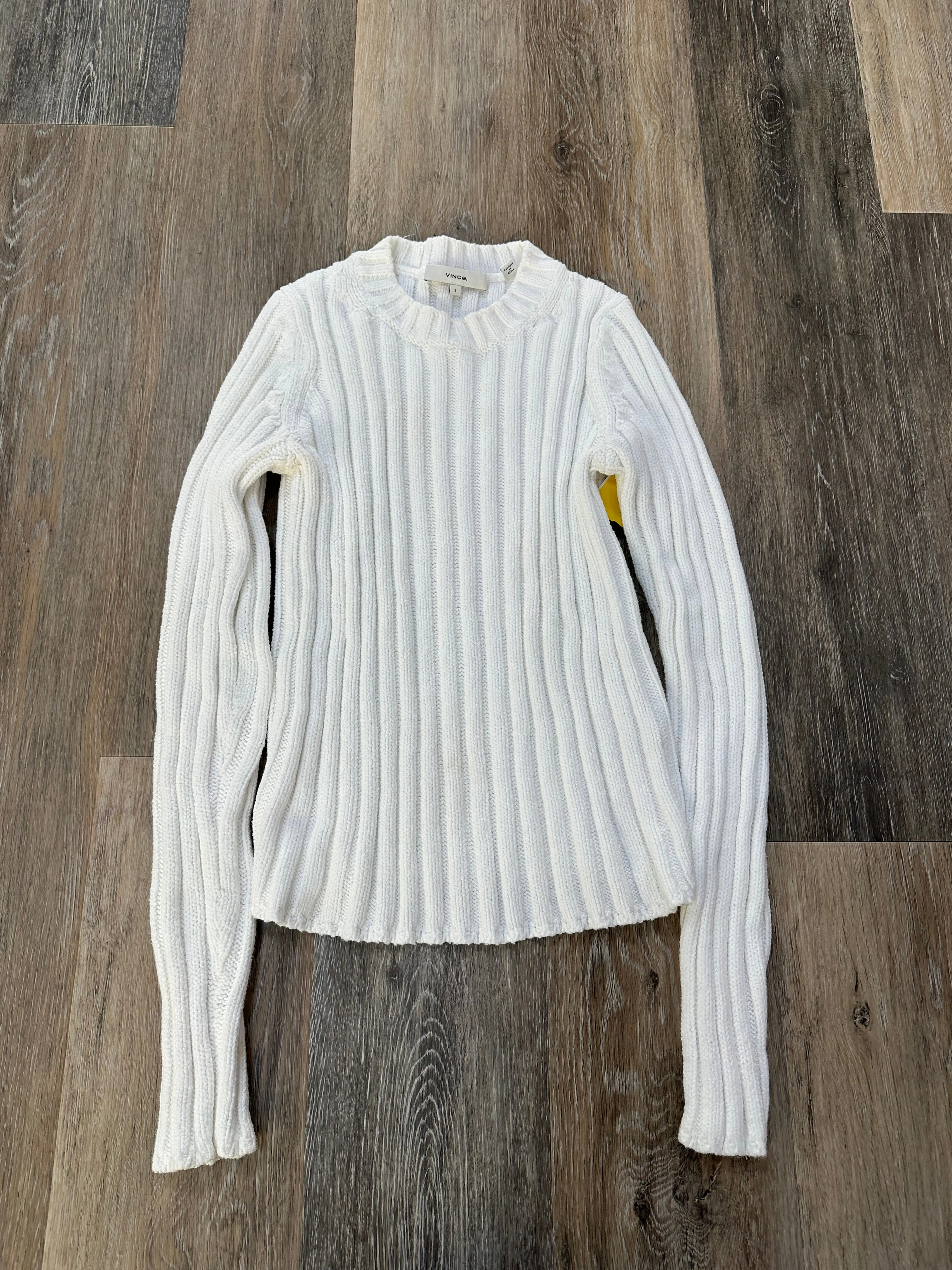 Odor Resistant Fabric Sweater Designer By Vince In White, Size: S