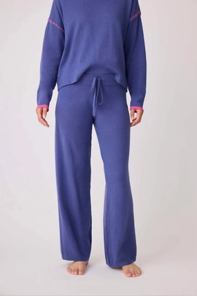 Sweater Weather Lounge Pant In Dark Periwinkle No Roll Hemline All Day Comfort