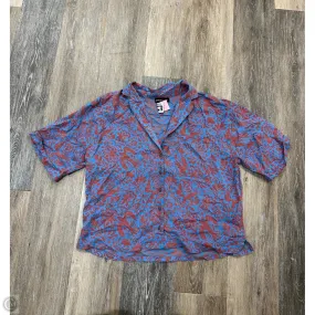 High Visibility Trim Blouse Short Sleeve By Prana In Blue & Orange, Size: S