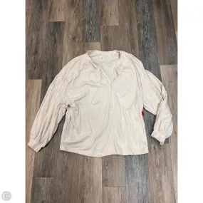 NonSlip Grip Tape Breathable Linen Blend Sweatshirt Collar By Aerie In Cream, Size: Xxl