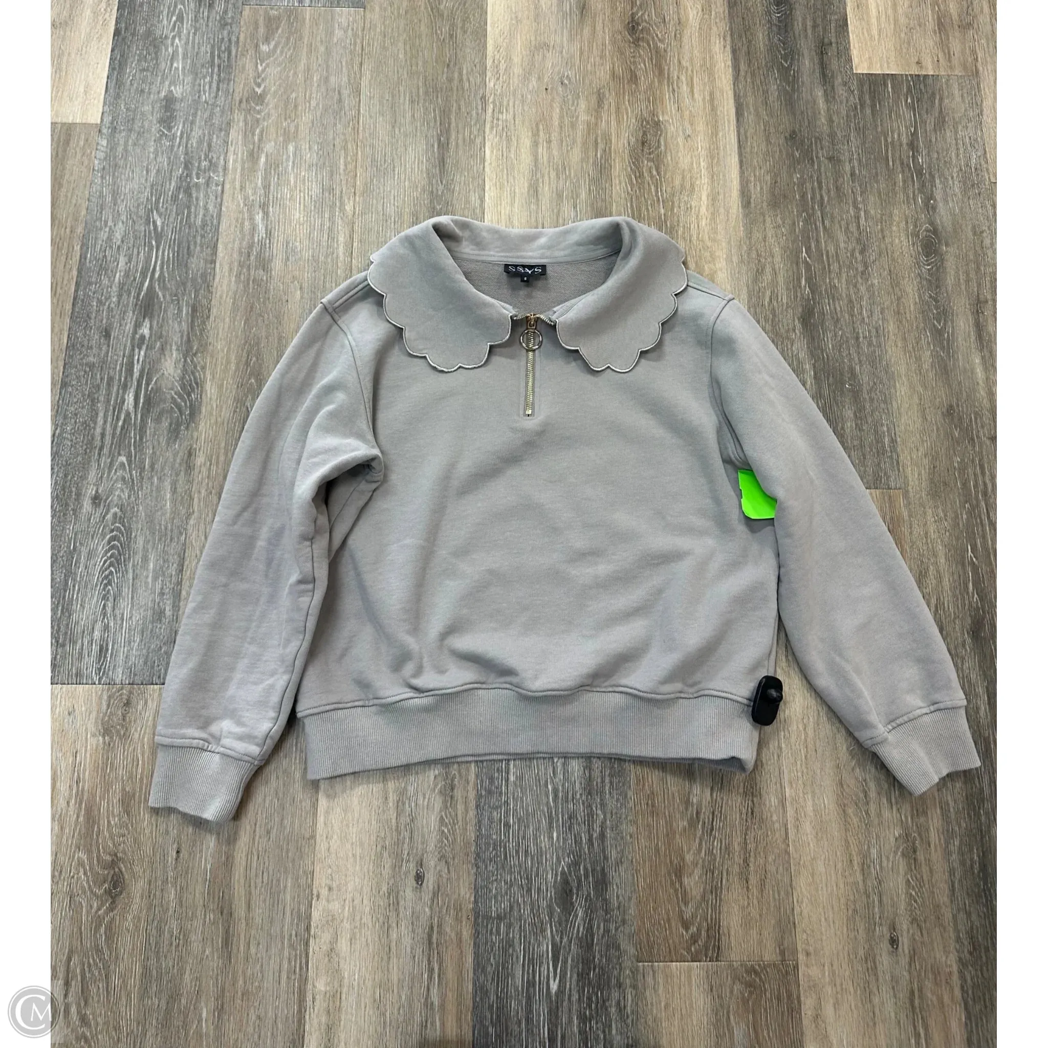 Ethically Sourced Yarn Sweatshirt Collar By Ssys The Label In Grey, Size: S