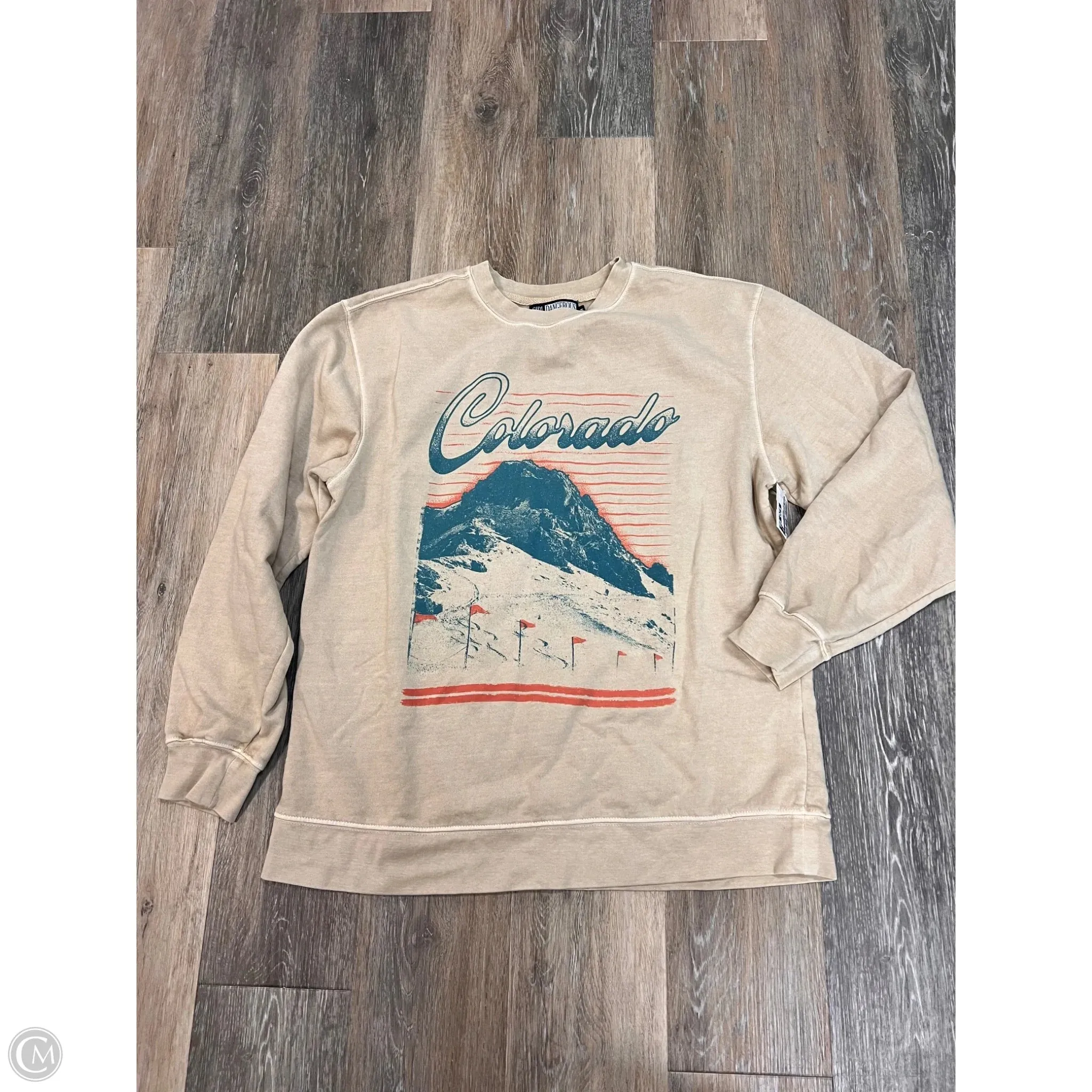 Sweatshirt Crewneck By Girl Dangerous In Tan, Size: M summer top